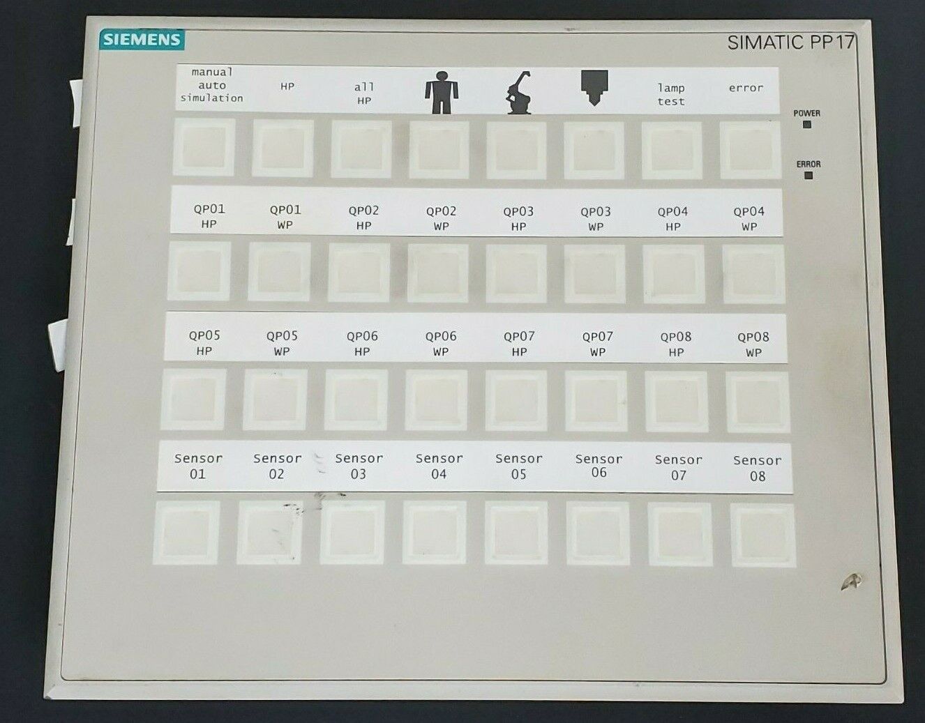 SIEMENS 6AV3 688-4EY06-0AA0 PUSH BUTTON PANEL PP17-II PN, 6AV36884EY060AA0