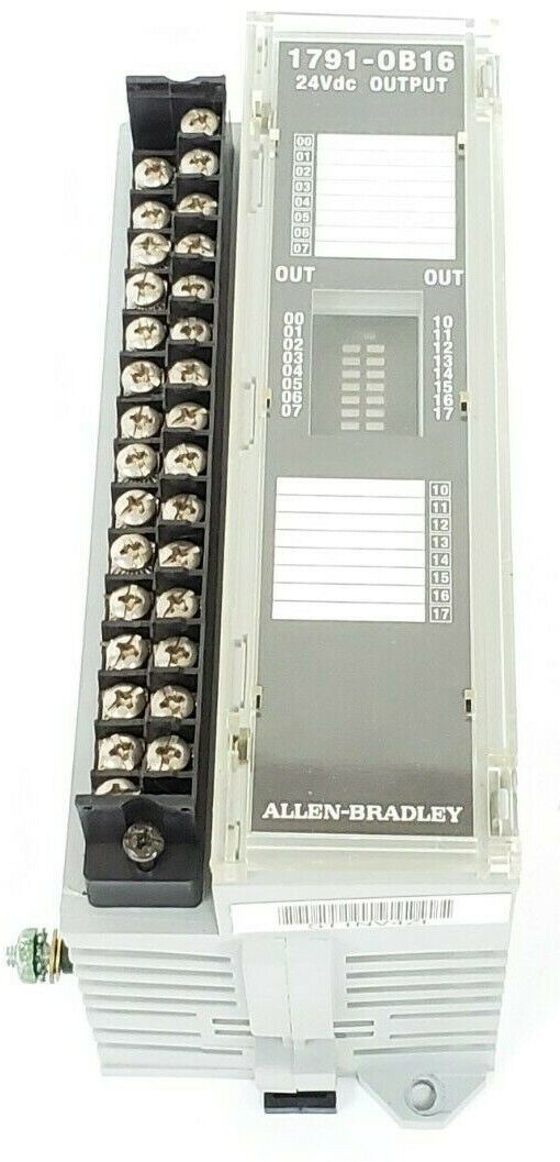 ALLEN BRADLEY 1791-0B16 I/O BLOCK 17910B16 SER. B REV. C01, 24VDC, MISSING DOOR