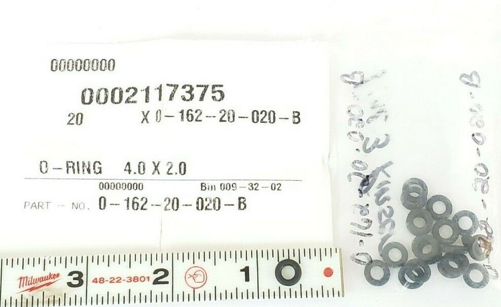 LOT OF 20 NEW KRONES 0-162-20-020-B O-RINGS 4.0X2.0