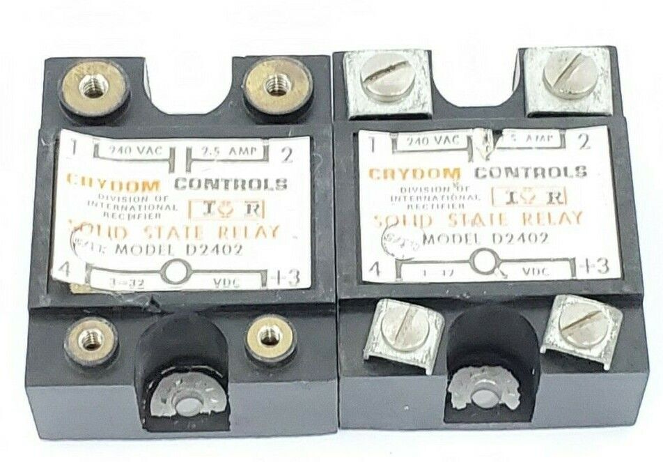 LOT OF 2 CRYDOM D2402 SOLID STATE RELAYS 240 VAC 2.5 AMPS