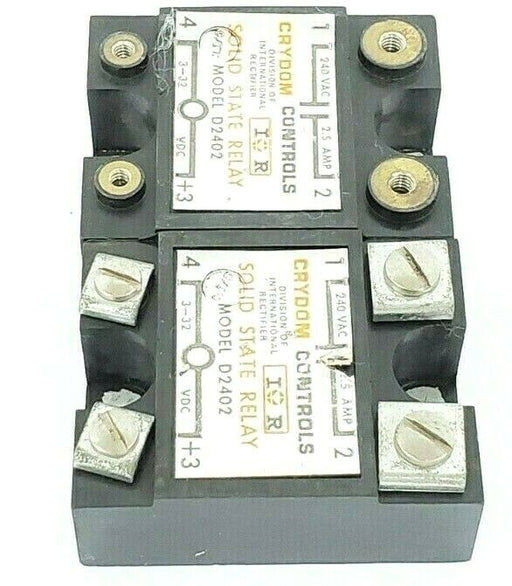 LOT OF 2 CRYDOM D2402 SOLID STATE RELAYS 240 VAC 2.5 AMPS