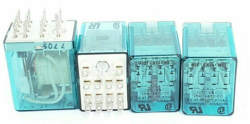 LOT OF 4 MIDEX/AEMCO 156-14T200 RELAYS 15614T200, 120VAC