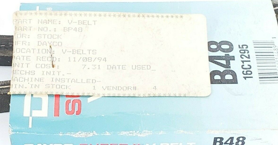 NEW DAYCO B48 SUPER II V-BELT I6C1295, 21/32X51''