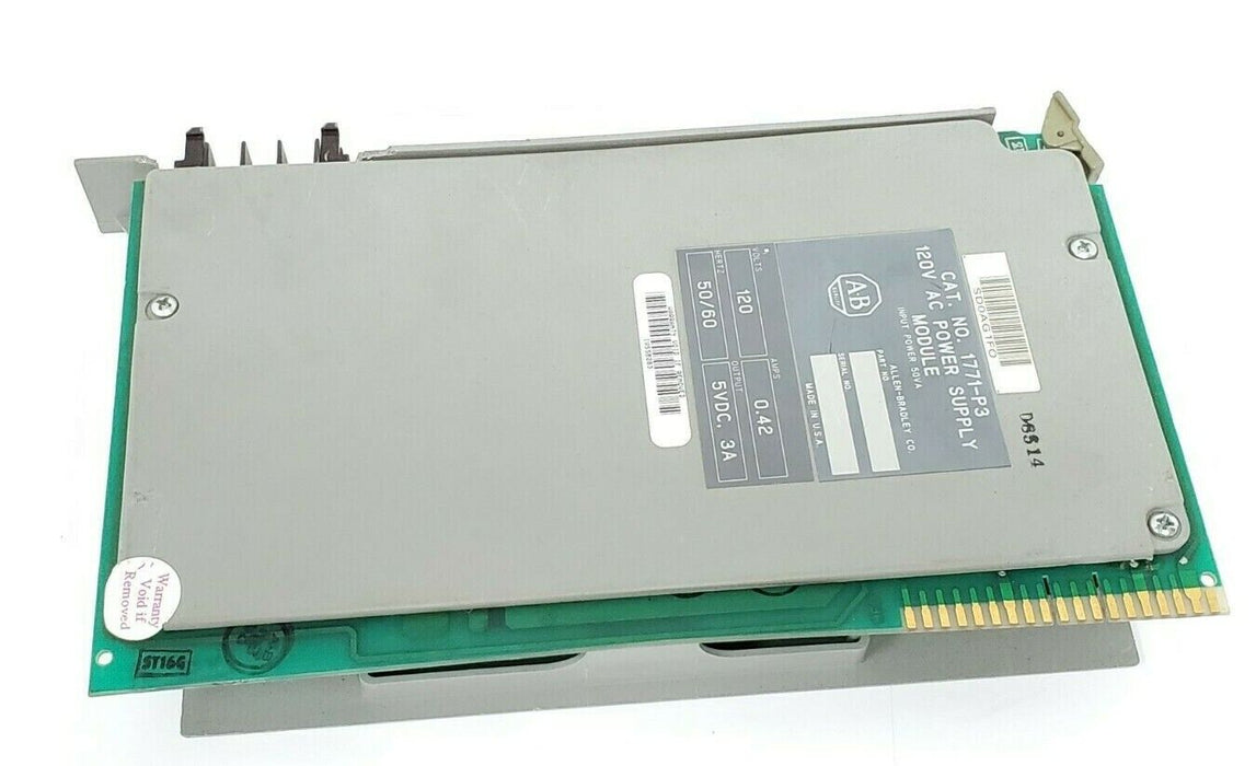 ALLEN-BRADLEY 1771-P3 120VAC POWER SUPPLY MODULE 0.42A, 50/60HZ, 5VDC/3A OUT