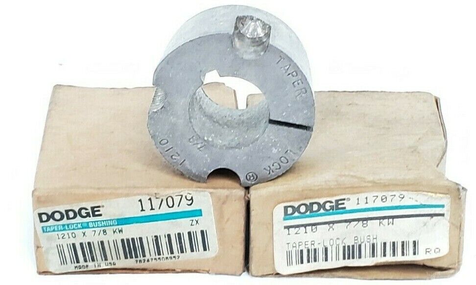 LOT OF 2 NIB DODGE 117079 TAPER-LOCK BUSHINGS 1210 X 7/8 KW
