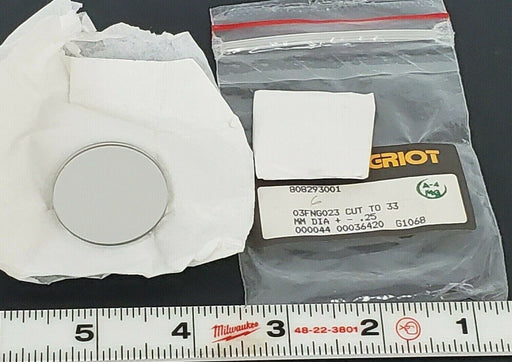 LOT OF 2 NEW MELLES GRIOT 808293001 LIGHT FILTERS (03FNG023 CUT TO 33MM DIA.)