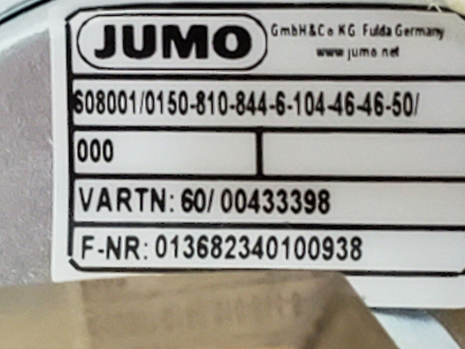 NEW JUMO 608001 THERMOMETER 60/ 00433398 0-80DEG C, 50MM, 260, 03777710