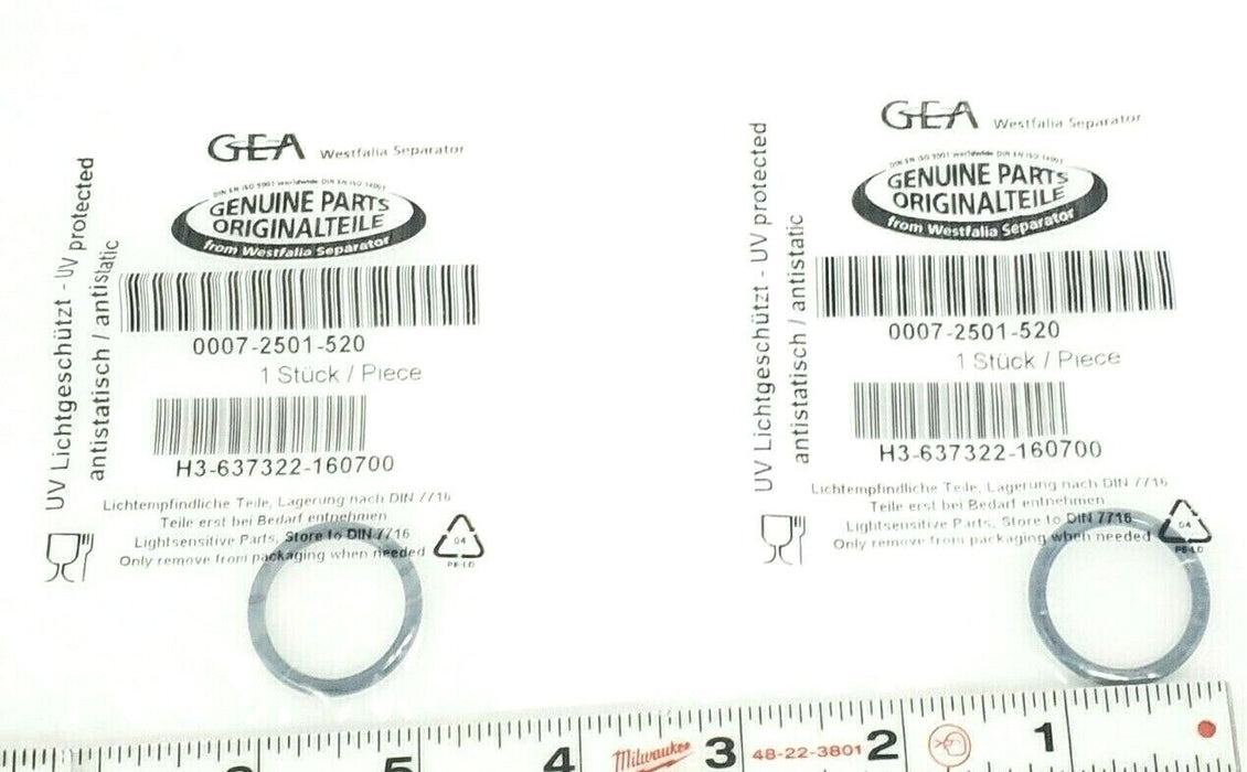 LOT OF 2 GEA 0007-2501-520 O-RINGS H3-637322-160700