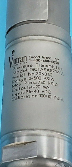 VIATRAN 23CTASA571AW PRESSURE TRANSMITTER ASSEMBLY, RANGE: 0-500 PSIA