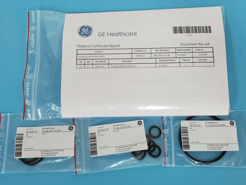 NIB GE HEALTHCARE 28-9574-13 O-RING KIT SENSOR 8MM EPDM 28957413