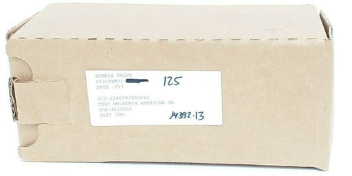 NIB KUNKLE 6030FEM01 RELIEF VALVE, 6030FEM01-LM, 6030FEM01-125, 125PSI, 1"