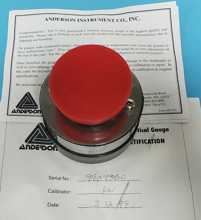 NIB ANDERSON INSTRUMENTS EB069010054144 PHARMACEUTICAL GAUGE 0-60PSI