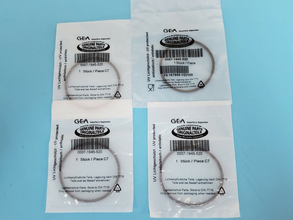 LOT OF 4 NEW GEA 0007-1945-520 O-RING SEALS 00071945520