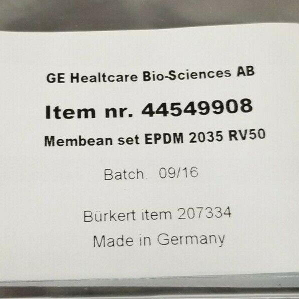 NEW GE / BURKERT 00207334 VALVE DIAPHRAGM EPDM 2035 RV50 207334 44549908