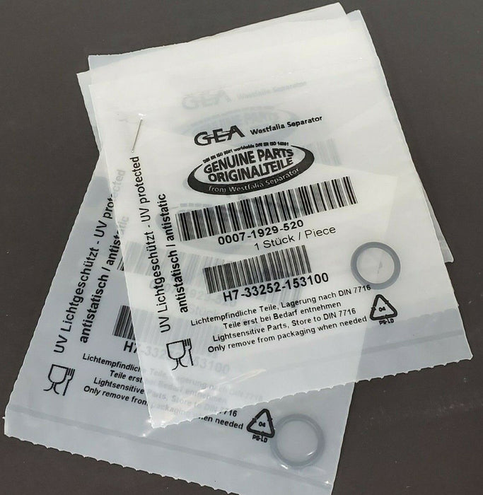 LOT OF 5 NEW GEA WESTFALIA 0007-1929-520 O-RINGS 00071929520