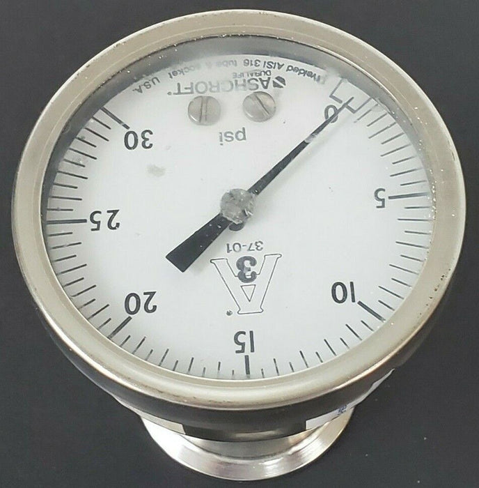 ASHCROFT A3 37-01 PRESSURE GAUGE, 0-30PSI, G250-2456-B, 250-2990