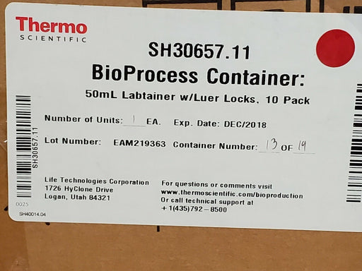 LOT OF 20 NEW THERMO FISHER SH30657.11 50mL LABTAINER W/ LUER LOCKS