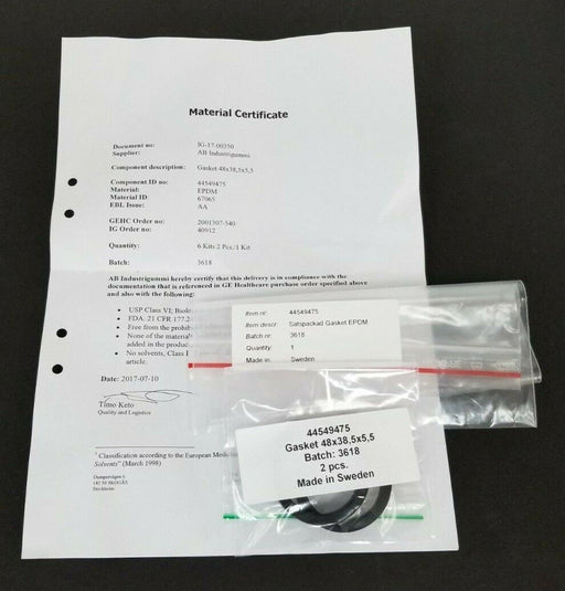 BAG OF 2 NEW GE HEALTHCARE 44-5494-75 FLAT GASKETS 48x38.5x5.5mm 44549475