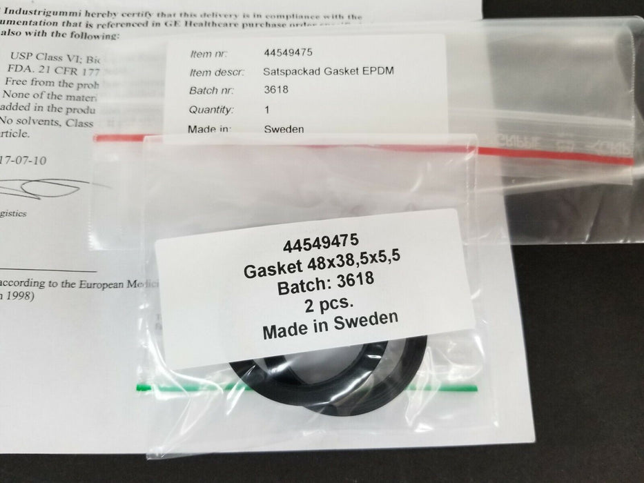 BAG OF 2 NEW GE HEALTHCARE 44-5494-75 FLAT GASKETS 48x38.5x5.5mm 44549475