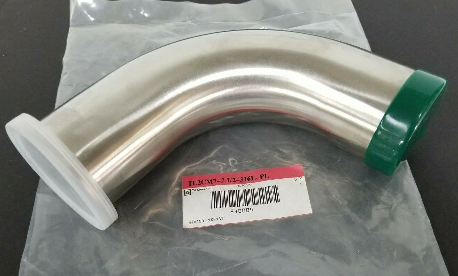 NEW TRI-CLOVER INC. TL2CM7-2 1/2-316L-PL 90 DEG. ELBOW 240004 TL2CM721/2316LPL