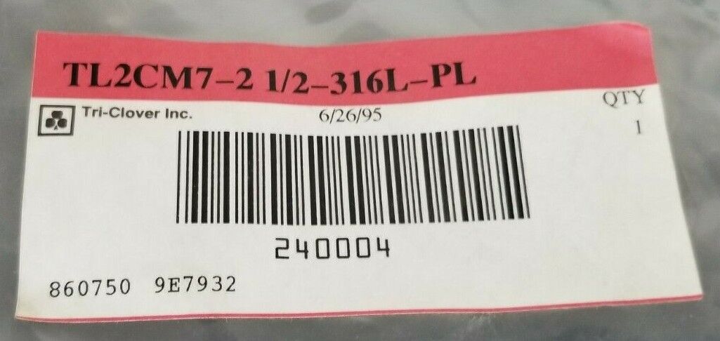 NEW TRI-CLOVER INC. TL2CM7-2 1/2-316L-PL 90 DEG. ELBOW 240004 TL2CM721/2316LPL