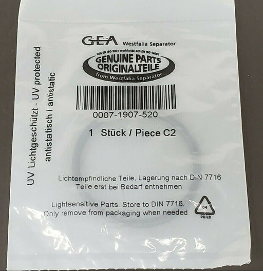 NEW GEA WESTFALIA SEPARATOR 0007-1907-520 O-RING SEAL 00071907520