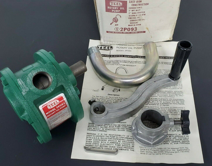 NIB DAYTON / TEEL 2P093 ROTARY DRUM / HAND OIL PUMP