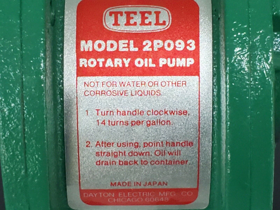 NIB DAYTON / TEEL 2P093 ROTARY DRUM / HAND OIL PUMP