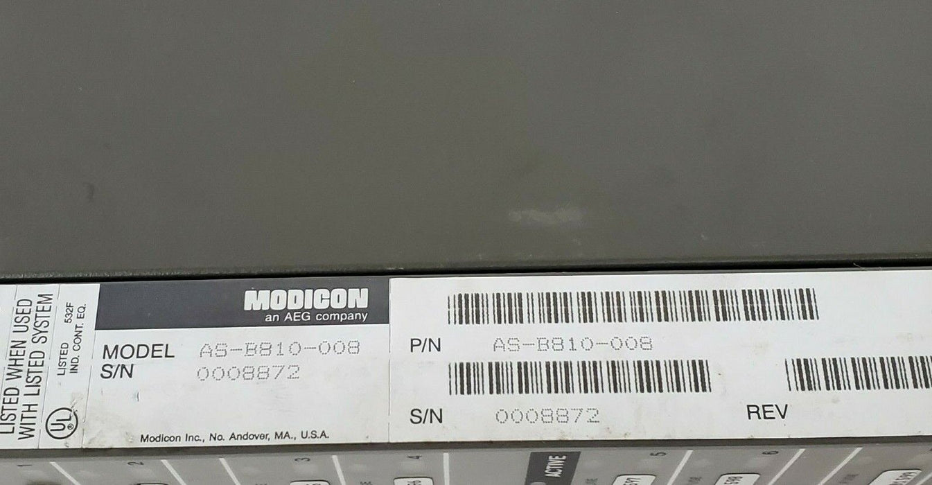 MODICON AS-B810-008 ISOLATED OUTPUT MODULE AS-B810-100 REV. A7 ASB810008