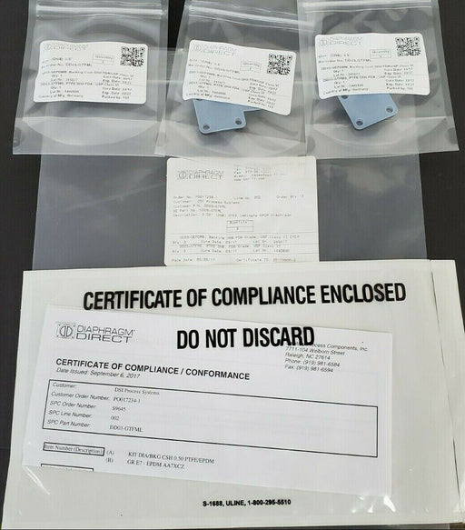 LOT OF 3 NEW DIAPHRAGM DIRECT DD03-GTFML DIAPHRAGMS 0.50'' DN8 DD03GTFML