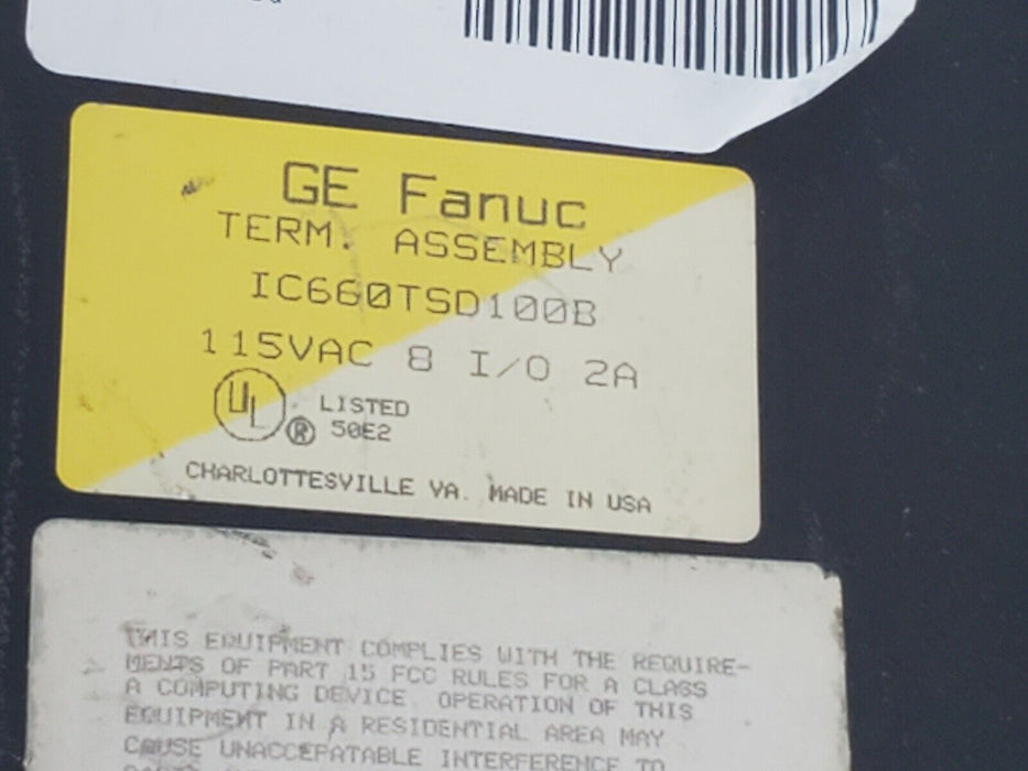 GE FANUC IC660TSD100B TERM. ASSEMBLY 115VAC