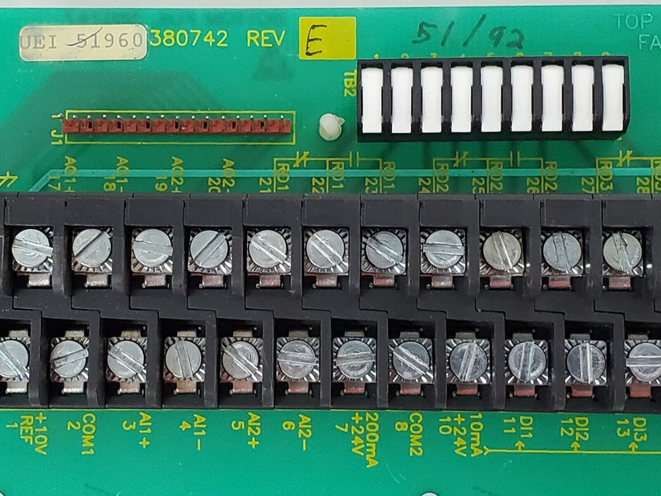 ABB 380742 REV. E RELAY TERMINAL BOARD W/ FUSES