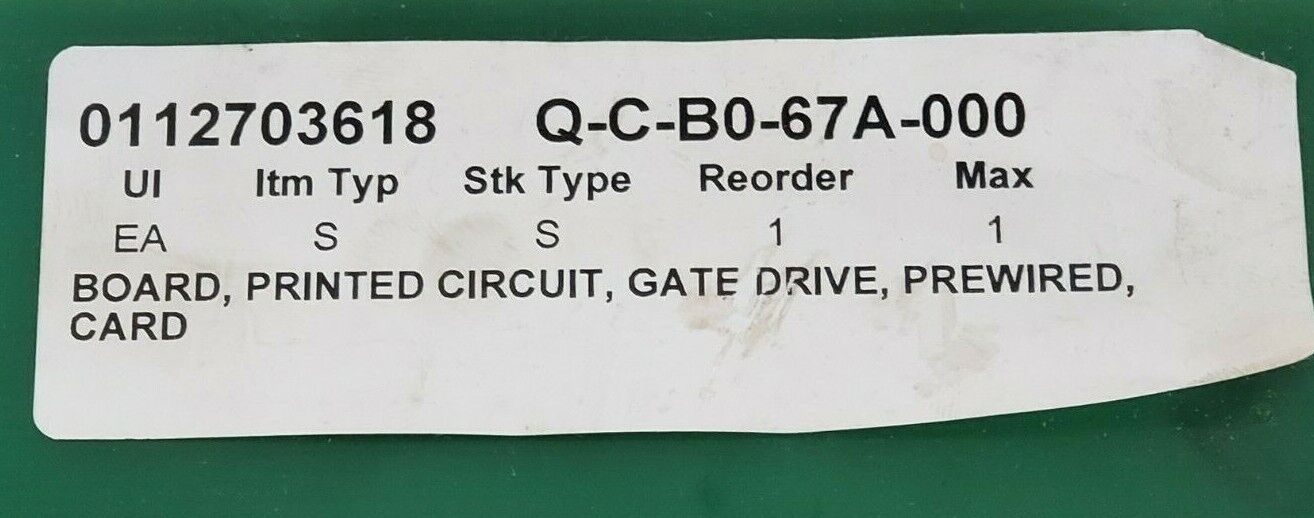 GENERAL ELECTRIC DS3800HPTJ1C1A PC BOARD GATE DRIVER CARD 6BA02 F