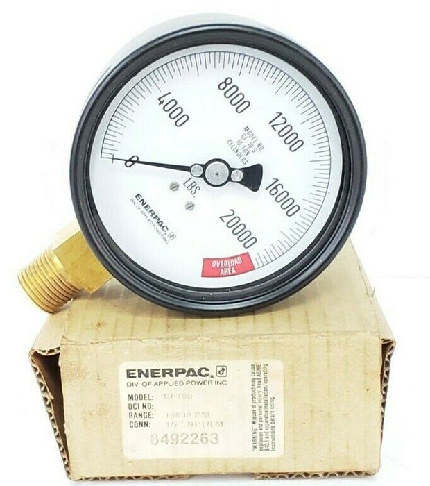 NIB ENERPAC GF10S GAUGE RANGE: 10,000 PSI CONN: 1/2'' NPT/LM, 8492263