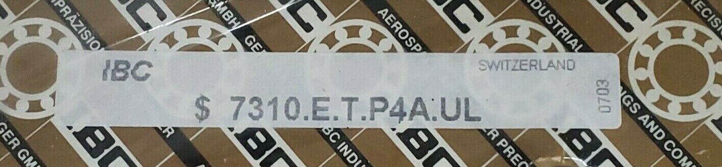 NIB IBC 7310.E.T.P4A.UL SUPER PRECISION BEARING
