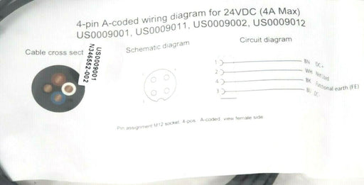 LOT OF 2 NEW PHOENIX CONTACT US0009001 4-PIN CORDSET