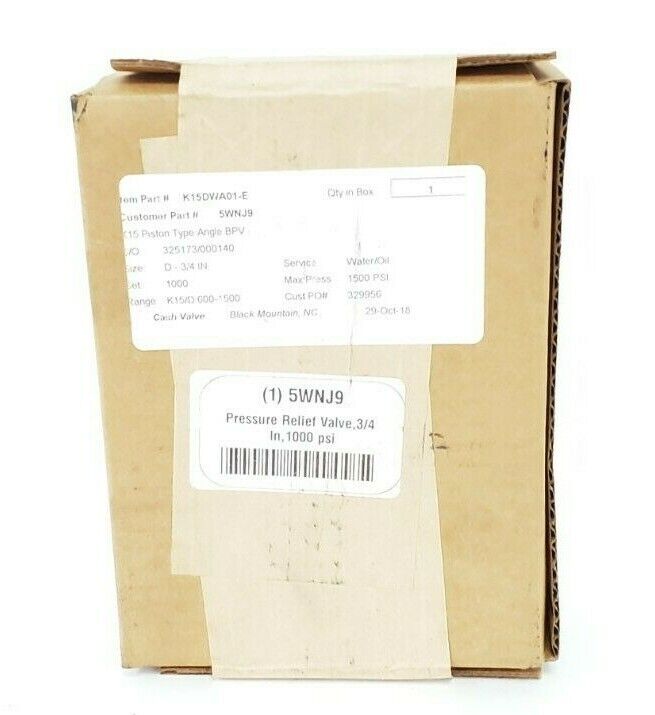 NEW CASH VALVE 5WNJ9 PRESSURE RELIEF VALVE, 3/4'', 1000 PSI