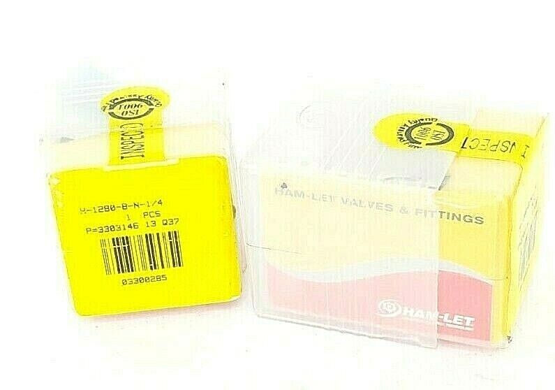 LOT OF 2 NEW HAM-LET H-1280-B-N-1/4 TOGGLE VALVES 1/4'' IN. 03300285 H1280BN14