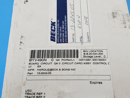 NEW BECK 13-2245-05 CONTROL BOARD ESR-4 13-1810-02 13224505