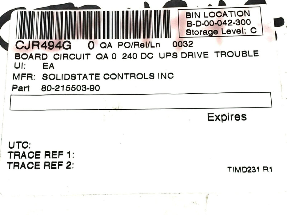 NEW SOLIDSTATE CONTROLS 80-215503-90 RELAY BOARD 411551 REV. D 8021550390