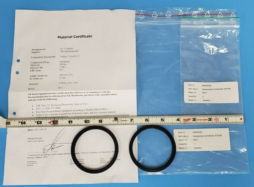LOT OF 2 NEW GE HEALTHCARE 44-5492-82 GASKETS 73.5x63x5.5 EPDM 44549282