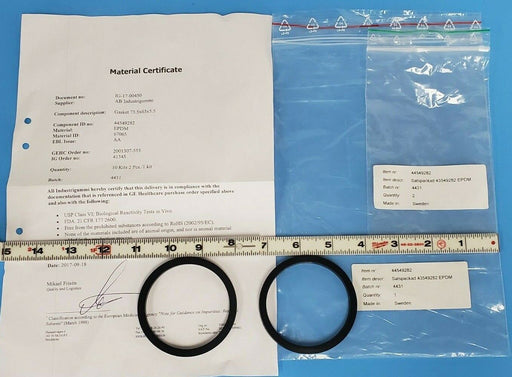 LOT OF 2 NEW GE HEALTHCARE 44-5492-82 GASKETS 73.5x63x5.5 EPDM 44549282