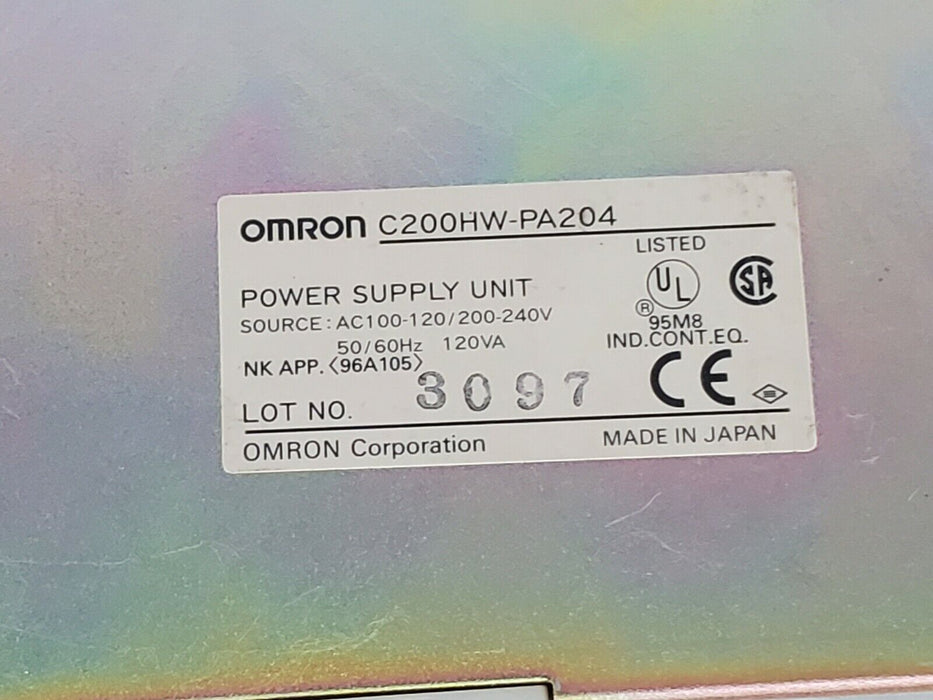 OMRON / MICROBAR C200HW-PA204 POWER SUPPLY MINI-TRACKMATE 1PH 115V 10A