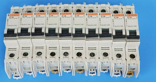 LOT OF 10 MERLIN GERIN 60101 CIRCUIT BREAKERS C1A, 240V, MULTI 9 C60