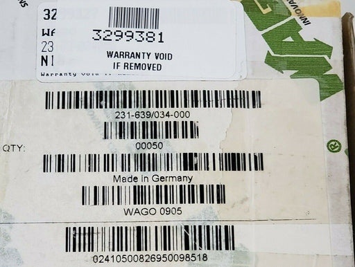 BOX OF 50 NEW WAGO 231-639/034-000 TERMINAL BLOCK ORANGE SERIES 231