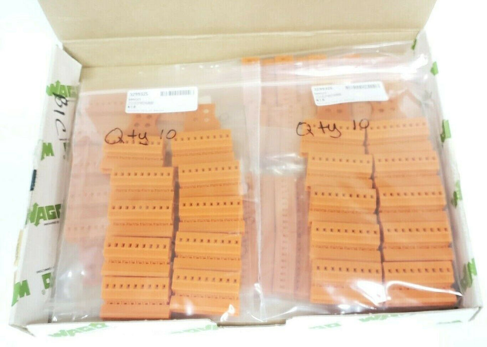 BOX OF 50 NEW WAGO 231-639/034-000 TERMINAL BLOCK ORANGE SERIES 231