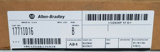 NIB ALLEN BRADLEY 1771-ID16/B ISOLATED 120V AC INPUT MODULE REV. A04, 1771-ID16