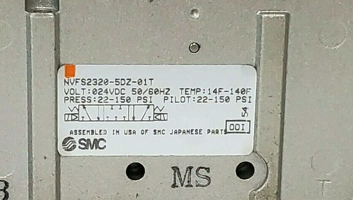 NEW SMC NVFS2320-5DZ-01T SOLENOID VALVE 24VDC 50/60HZ, 22-150 PSI