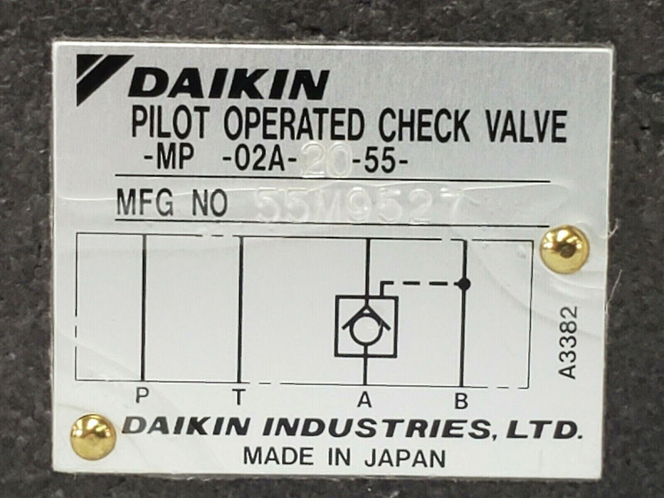NEW DAIKIN MFG. NO. 55M9527 PILOT OPERATED CHECK VALVE MP-02A-20-55