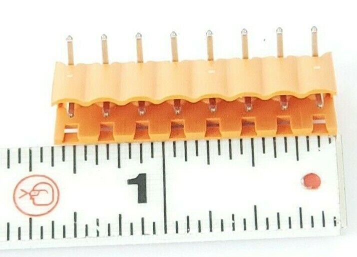 BOX OF 50 NEW WEIDMULLER 151326 CONNECTORS SL 5.08/8/90 4.5SN OR, 300V 10A